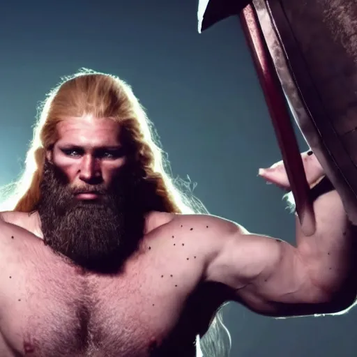 Prompt: Muscular Viking Fights against Templar Cinematic 4K