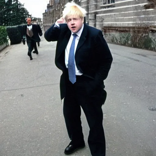 Prompt: boris johnson in gangster outfit, 2 0 0 0 photo