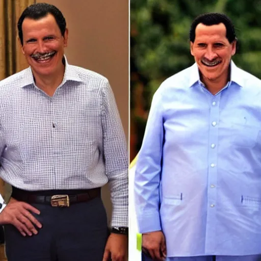 Prompt: spanish president pedro sanchez wearing hugo chavez clothes