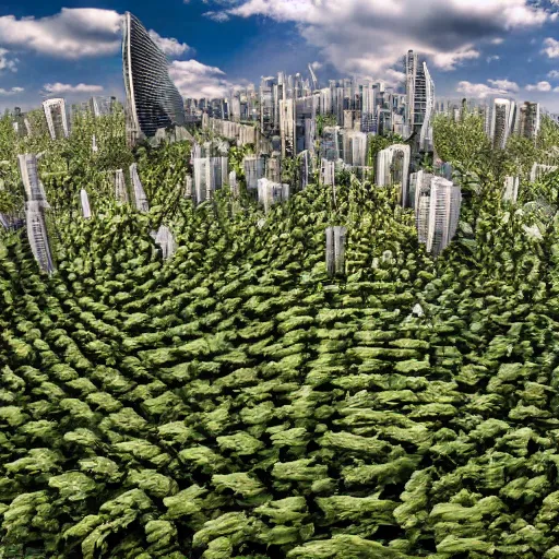 Prompt: 8 k photograph from a crowd of aliens, organic buildings