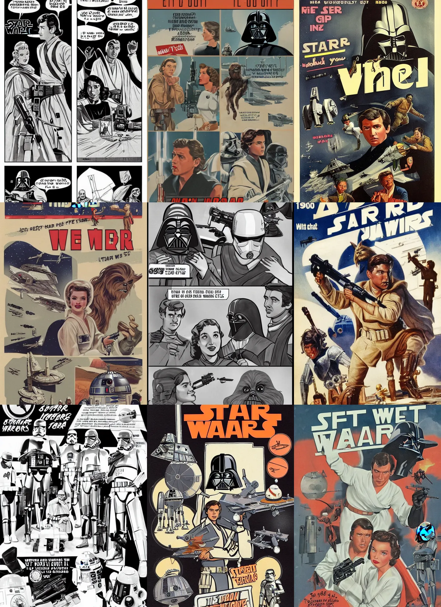 Image similar to star wars but set in the 1 9 5 0's