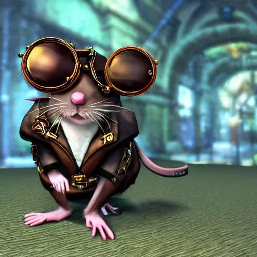 Prompt: a rat with steampunk googles, from NCSOFT