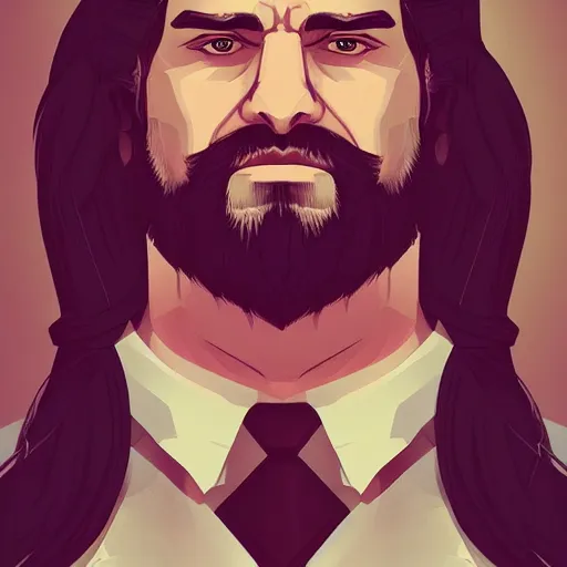 Prompt: bold man with long hair. trending on artstation