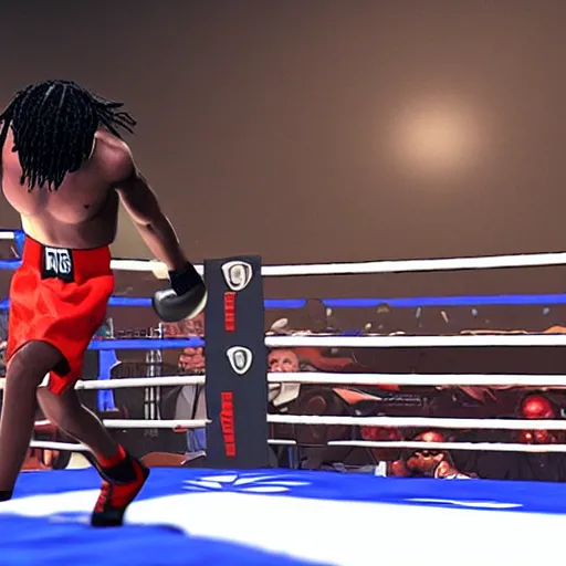 Image similar to chief keef in a boxing ring 4 k quality super realistic