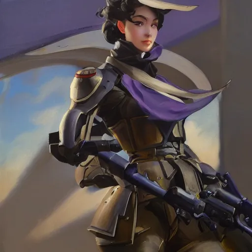 Image similar to greg manchess portrait painting of armored violet evergarden as overwatch character, medium shot, asymmetrical, profile picture, organic painting, sunny day, matte painting, bold shapes, hard edges, street art, trending on artstation, by huang guangjian, gil elvgren, ruan jia, greg rutkowski, gaston bussiere