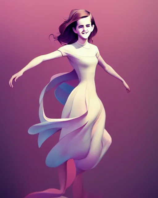 Prompt: beautiful full body Emma Watson smiling illustration by lois van baarle and loish and ross tran and rossdraws and sam yang and samdoesarts and artgerm and Cecil Beaton, Lee Miller, Irving Penn, David Bailey, 3D unreal 5, hyperrealistic, octane render, cgsociety, Photolab, Lightroom, 4K, Dolby Vision, Photography Award