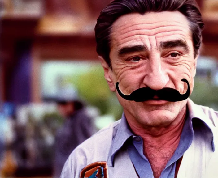 Image similar to a still of robert deniro with a mustache in super mario bros ( 1 9 9 3 ), 4 k, hi - res