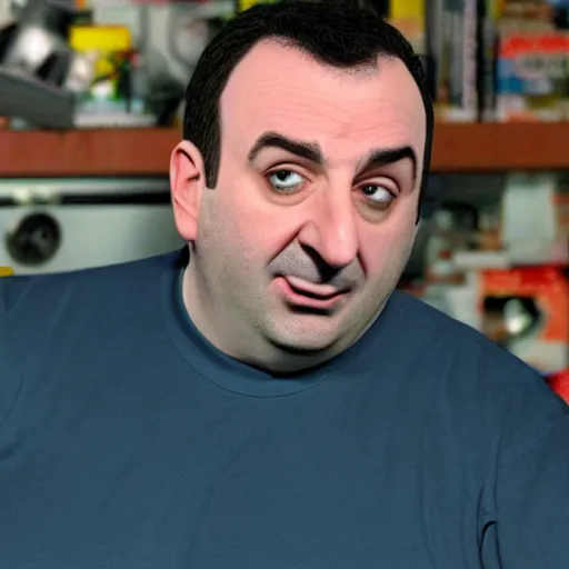 Prompt: Mike Stoklasa Stoklasa Stoklasa from Red Letter Media, bored , beautiful trending detailed photorealistic