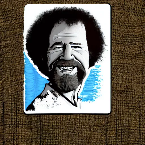 Prompt: screaming bob ross in shape of a tree