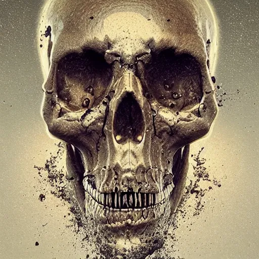 Image similar to portrait_of_a_melting_skull._intricate_abstract._intricate_artwork._by_Tooth_Wu_wlop_beeple_dan_mumford._octane_render_trending_on_artstat