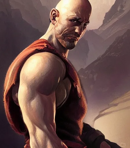 Prompt: unattractive, bald and unsympathetic Human_fighter!, full_body!, dungeons and dragons portrait, highly detailed, digital painting, artstation, concept art, sharp focus, illustration, art by artgerm and greg rutkowski and alphonse mucha