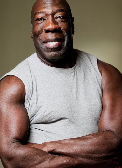 Image similar to DSLR photo portrait still of 65 year old age 65 Michael Clarke Duncan at age 65!!!, 85mm f1.8