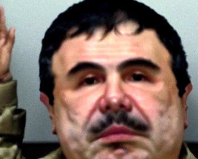 Prompt: el chapo floating down from heaven in deep meditation. el chapo meditates in the lotus position. exploding out of prison. prison on fire. explosions.