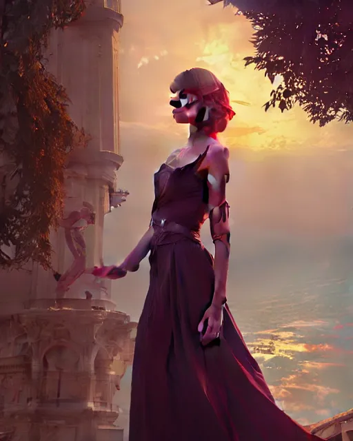 Image similar to portrait of taylor swift as an elegant renaissance goddess, in gta v, stephen bliss, unreal engine, by greg rutkowski, loish, rhads, makoto shinkai and lois van baarle, ilya kuvshinov, rossdraws, global illumination, radiant light, detailed and intricate environment