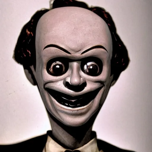 Image similar to high detailed portrait of a ventriloquist dummy, scary, horrifying, creepy