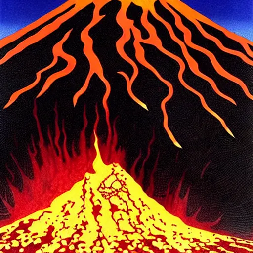 Image similar to poutine ( the canadian meal ) from ngauruhoe ( mount doom ), lava texture, char texture, volcano texture, fire texture, by alan lee, by john howe
