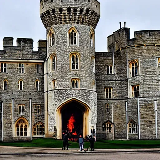 Image similar to windsor castle on fire