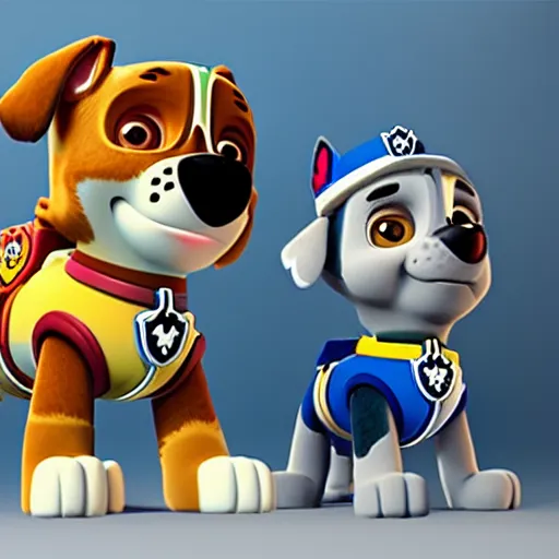 Image similar to paw patrol as real life characters, furry, photorealistic, cinematic, 3 5 mm