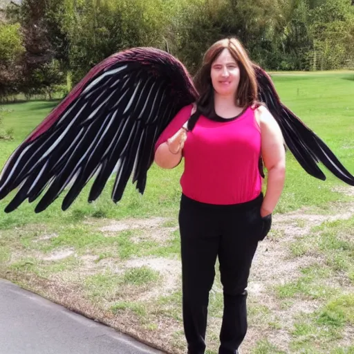 Prompt: my wife with large wings