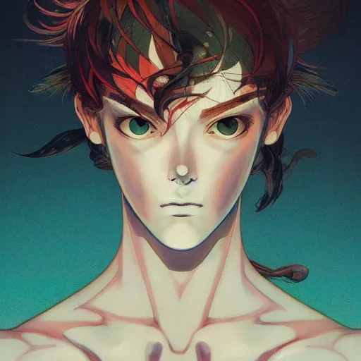 Image similar to prompt : fighter portrait soft light painted by james jean and katsuhiro otomo and erik jones, inspired by evangeleon anime, smooth face feature, intricate oil painting, high detail illustration, sharp high detail, manga and anime 1 9 9 0