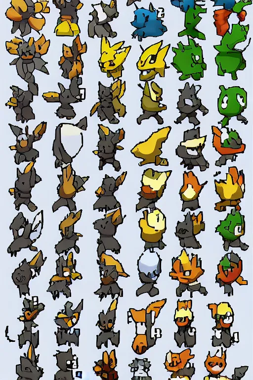 Image similar to Pokemon gen 1 sprite sheet