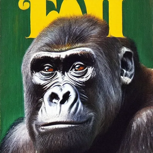 Image similar to “A smiling gorilla by Norman Rockwell”