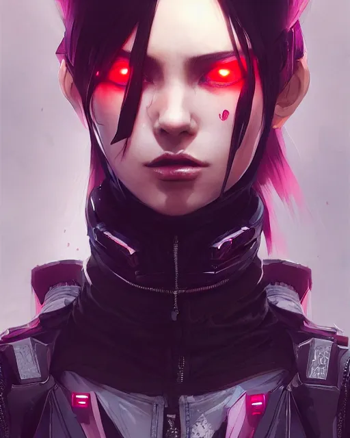 Prompt: female rouge assassin, wearing cyberpunk intricate techwear clothing, beautiful, detailed portrait, cell shaded, 4 k, concept art, by wlop, ilya kuvshinov, artgerm, krenz cushart, greg rutkowski, pixiv. cinematic dramatic atmosphere, sharp focus, volumetric lighting, cinematic lighting, studio quality