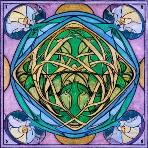 Prompt: beautiful art nouveau painting of companion - cube!!!!!!!!!!!!!!!!! companion - cube!!!!!!!!!!!!!!!!!, by william morris, gaudy colors. intricate linework. sharp edges.
