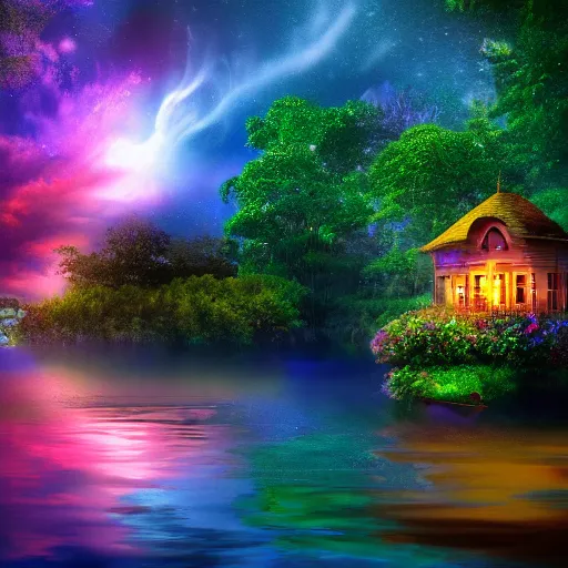 Image similar to magical dream world, majestic image, hd, captured inside a dream, 4 k