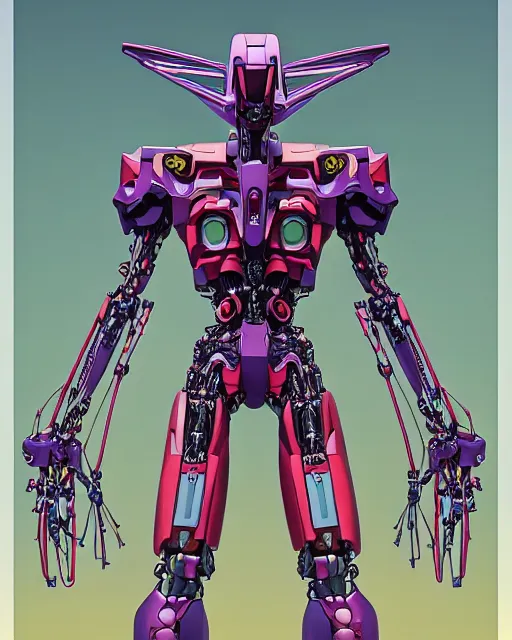 Image similar to full profile of evangelion mecha, eva unit 0 1 as vitruvian man by james jean and moebius, biomechanical, ultra wide angle, full body, no crop, golden ratio, ultra details, in the style of shusei nagaoka