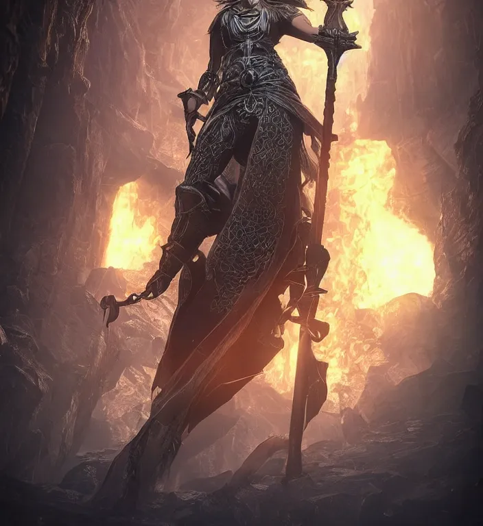 Image similar to unreal engine render + a goddess, tarot card, dark souls colour scheme, luminal, smooth, coherent, high detailed, kerem beyit, featured on artstation, instagram HD, unreal engine