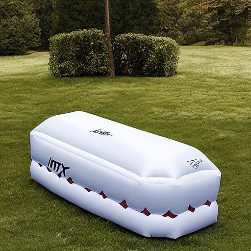 Prompt: intex inflatable coffin