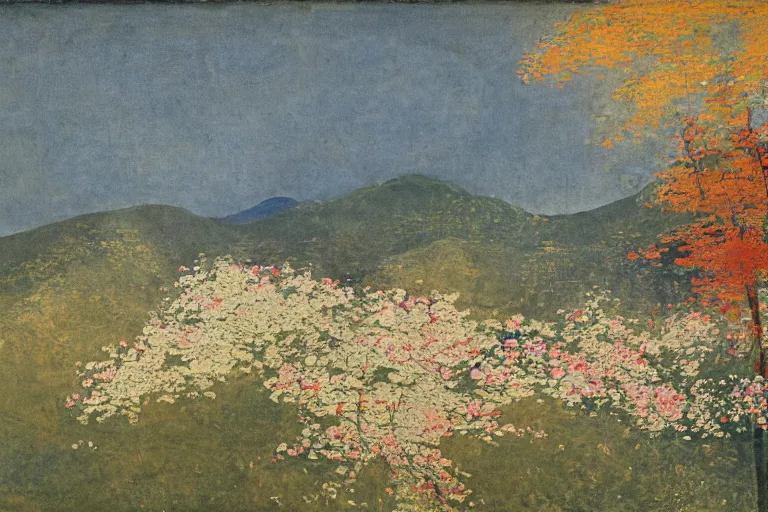 Prompt: an ultradetailed landscape painting of scenic westlake in china hangzhou, light yellow may flowers blossoms nearby, autumn wind, chinese water color, smooth, by hilma af klint