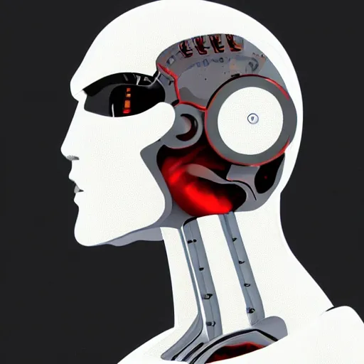 Image similar to cyborg robot profile portrait, detailed, character,