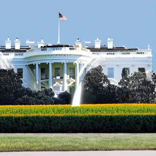 Image similar to a boring machine parked in front of the white house, photorealistic, high definition