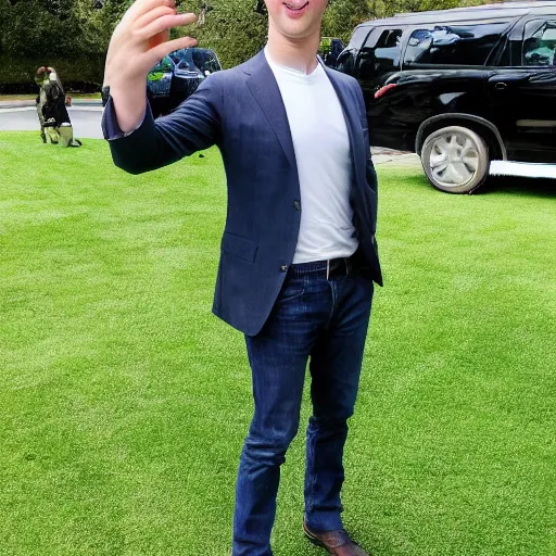 Prompt: mark zuckerberg, saying you just got zuckered, pointing at the camera with confidence