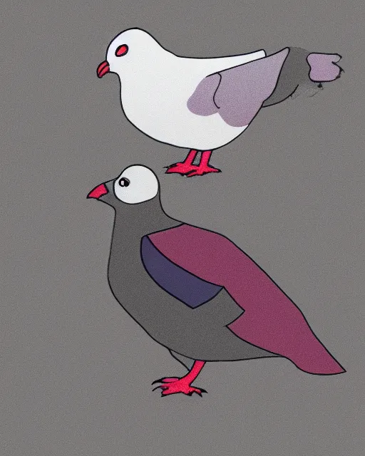 Image similar to pigeon mascot, digital art,