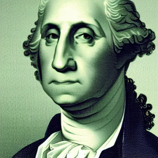 Image similar to extremely buff socialist george washington in green utopia nightmare