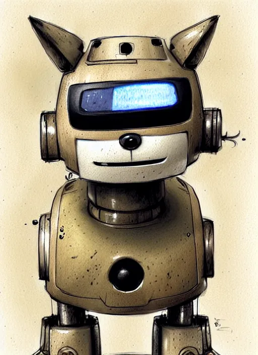 Prompt: cute dog robot, muted colors, by jean - baptiste monge