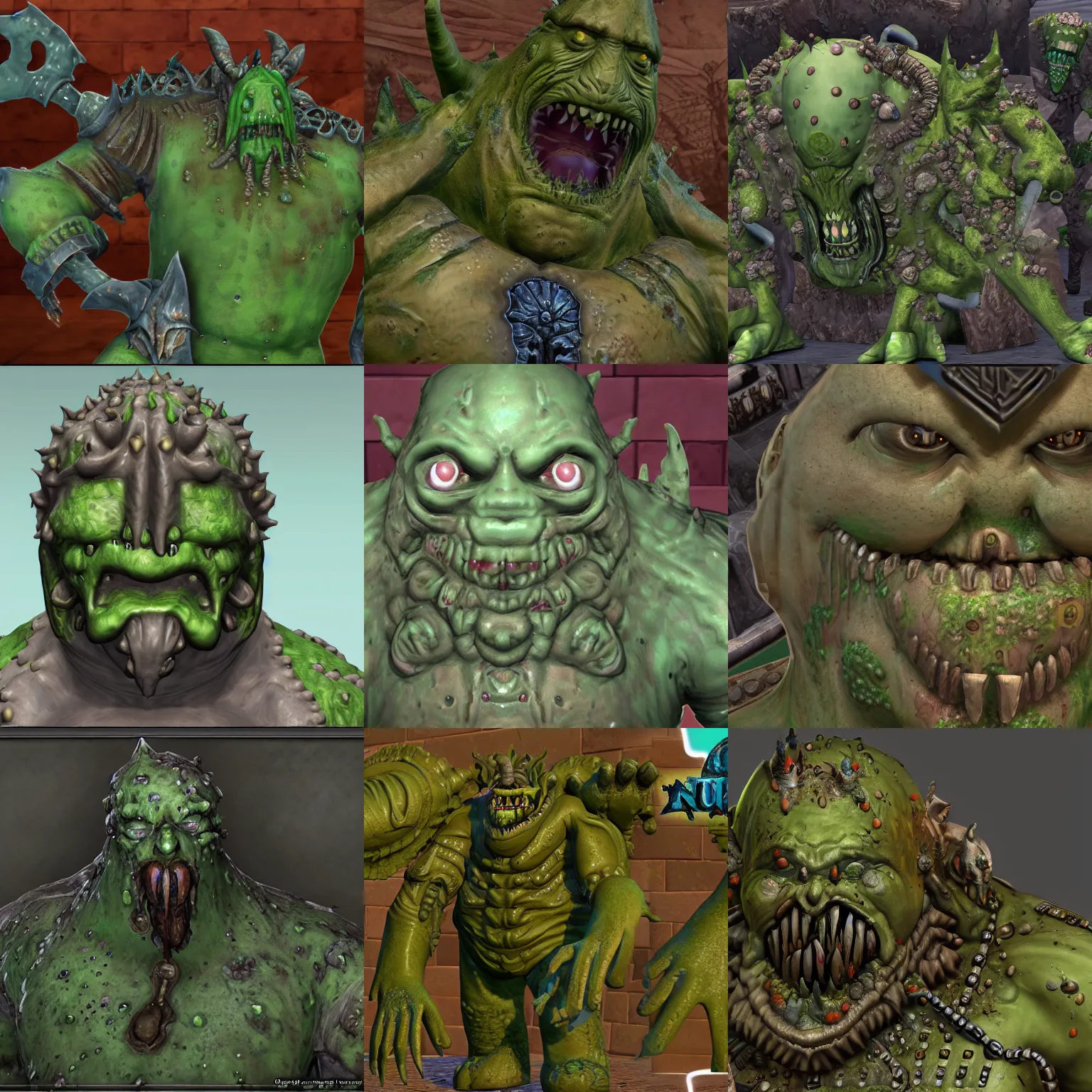 Prompt: detailed close up nurgle from warhammer in the sims 4