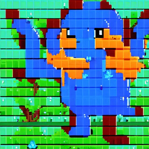 Image similar to Mudkip gen 1 sprite, pixel art