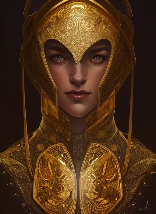 Image similar to symmetry!! portrait of medieval knight, intricate, elegant, extremely detailed, digital painting, artstation, cinematic lighting, concept art, smooth, sharp focus, illustration, art by artgerm and greg rutkowski and alphonse mucha, 8 k