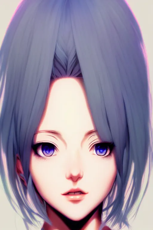 Prompt: portrait Anime girl, cute-fine-face, white-hair pretty face, realistic shaded Perfect face, fine details. Anime. realistic shaded lighting ((((by Ilya Kuvshinov))))