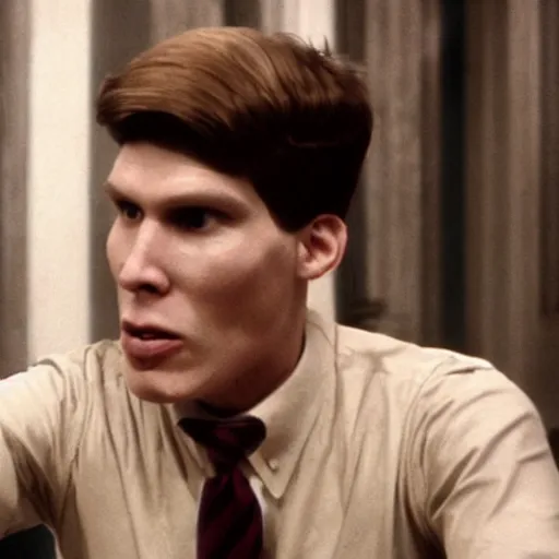 Image similar to Live Action Still of Jerma in Animal House, real life, hyperrealistic, ultra realistic, realistic, highly detailed, epic, HD quality, 8k resolution, body and headshot, film still