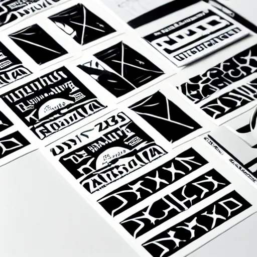 Image similar to black on white graphic design stickers in style of david rudnick, eric hu, acid, y 2 k