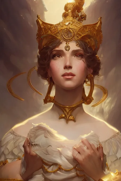 Prompt: goddess of the france, highly detailed, digital painting, artstation, concept art, smooth, sharp focus, illustration, unreal engine 5, 8 k, art by artgerm and greg rutkowski and edgar maxence