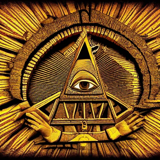 Prompt: it's all a conspiracy. goverment controlled by illuminati. pyramids and the all seeing eye. beautiful detailed. 4 k h 8 0 0