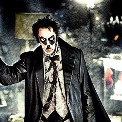 Prompt: Batman as a zombie!!!, movie still, tim burton