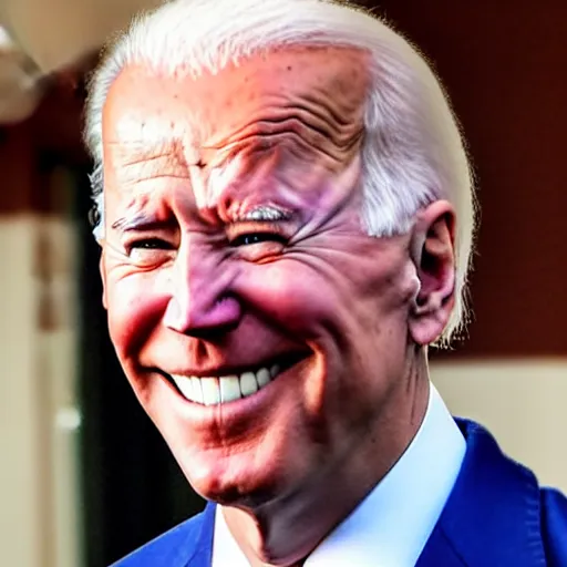 Image similar to smiling Joe Biden covered in monkeypox,