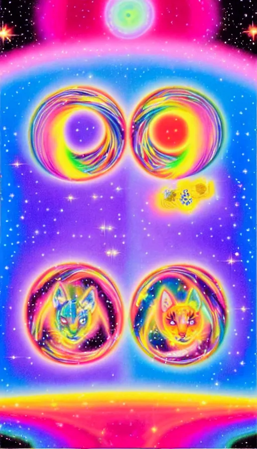 Image similar to the two complementary forces that make up all aspects and phenomena of life, by Lisa Frank,